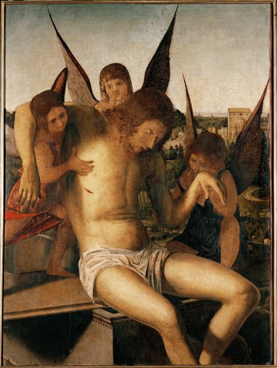 Piéta avec trois anges, vers 1475 (huile sur bois) - Antonello da Messina