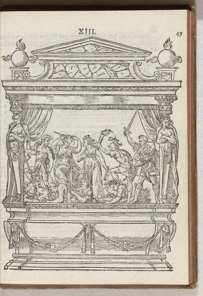 Deuxième estrade décorée avec scène : le prince chasse la Guerre et la Discorde, 1577 - Antoni van Leest