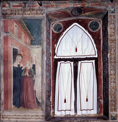 Vie de Sainte Francesca Romana : Camilla, une sourde-muette est guérie par la sainte - Antoniazzo Romano