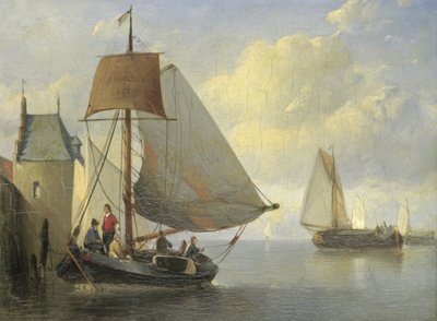 Vue de rivière avec une tour inspirée de la tour Camperveerse à Veere - Antonie Waldorp