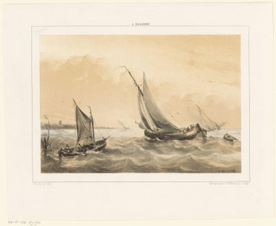 Voiliers en mer - Antonie Waldorp