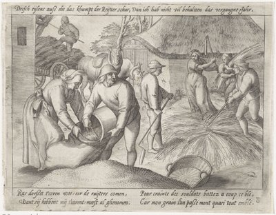 Battage du grain - Antonie Wierix (II) (possibly)