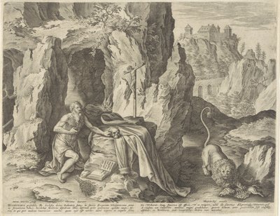 Saint Jérôme en pénitent dans le désert - Antonie Wierix (II)