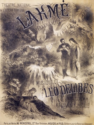 Affiche pour Lakmé, opéra avec livret d