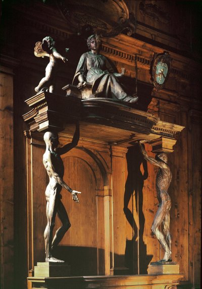 Statues de deux hommes nus et écorchés, connus sous le nom de gli spellati (les écorchés), théâtre anatomique - Antonio (d.1663) Paolucci