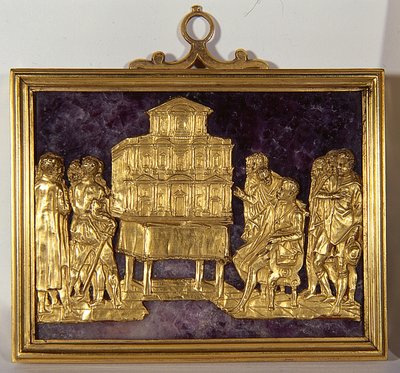 Bernardo Buontalenti (1531-1608) présentant un modèle de la façade de la cathédrale de Santa Maria del Fiore, c.1587 - Antonio (fl.1578 1624) Giambologna (1529 1608) and Susini