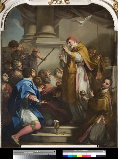 Saint Grégoire montrant le corporal taché de sang - Antonio Balestra