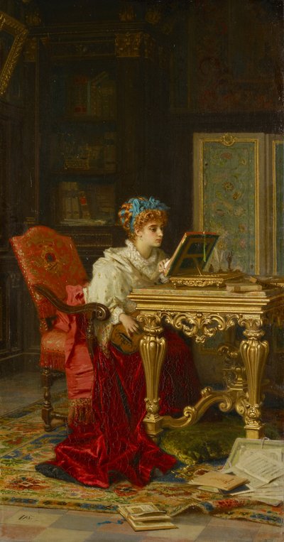 Une dame jouant de la musique (Irene di Spilimbergo) - Antonio Barzaghi Cattaneo