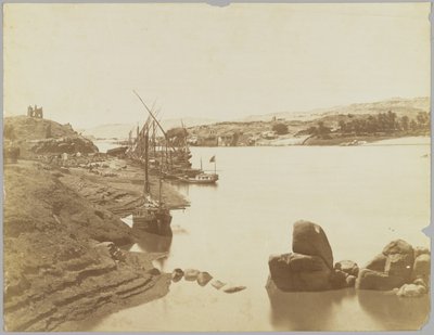 Assouan, vue du Nil depuis la rive est - Antonio Beato