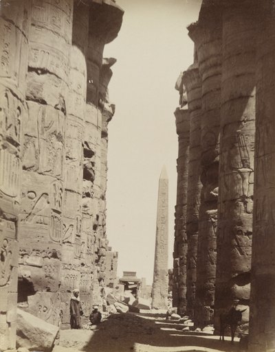 Colonnes et obélisque à Karnak - Antonio Beato