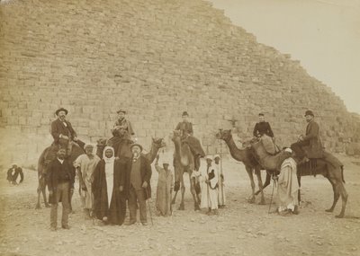Famille de touristes à Gizeh, Égypte - Antonio Beato