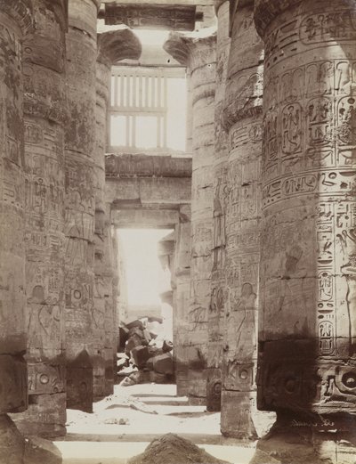 Salle hypostyle du temple de Karnak, vue de la salle hypostyle - Antonio Beato