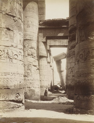 Intérieur de la salle hypostyle, Karnak - Antonio Beato
