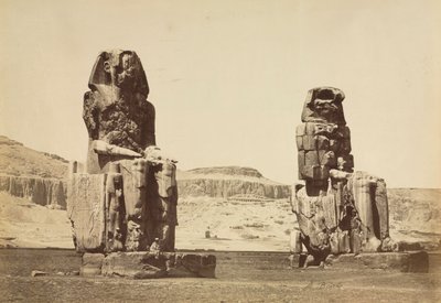 Les Colosses de Memnon, Thèbes, vers 1860 - Antonio Beato