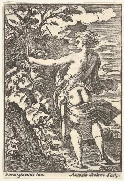 Callisto chassant avec un arc bandé, d