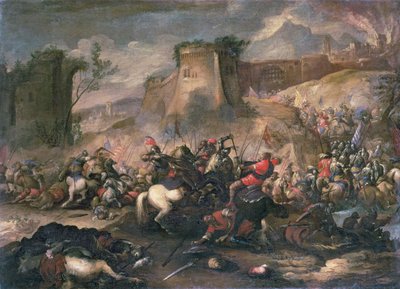 Escarmouches de cavalerie entre croisés et turcs - Antonio Calza