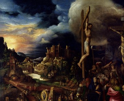 Christ en croix Scènes de la Passion : montée au Calvaire, crucifixion - Antonio Campi