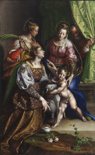 Madone et Enfant avec Saint Joseph, Sainte Catherine et Sainte Agnès - Antonio Campi