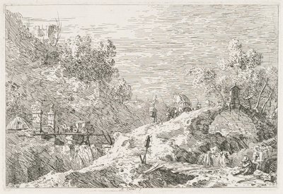 Paysage de montagne avec cinq ponts - Antonio Canaletto