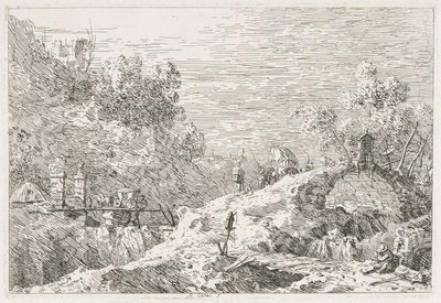 Paysage de montagne avec cinq ponts, 1735-1746 - Giovanni Antonio Canal