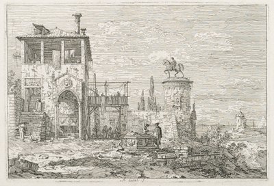 Vues : Le Monument équestre - Antonio Canaletto