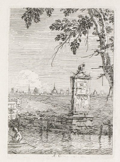 Vues : Le petit monument sous un arbre - Antonio Canaletto