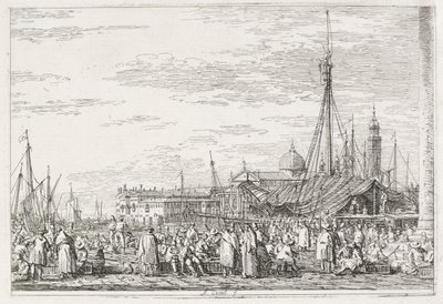 Vues : Le marché sur le Molo, 1735-1746 - Giovanni Antonio Canal