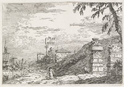 Vues : Deux piliers en ruine - Antonio Canaletto