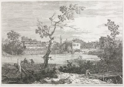 Vues : Vue de Burano, une ville sur une île de la lagune vénitienne - Antonio Canaletto