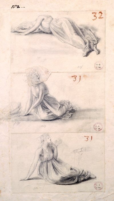 Figure féminine en trois positions différentes - Antonio Canova