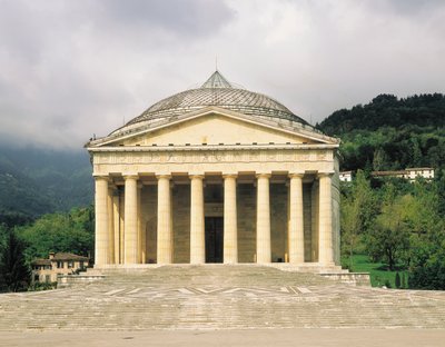 Pronaos, Temple de Canova (Tempio Canoviano) ou Église archiprêtre de la Sainte Trinité, conçu par Antonio Canova (1757-1822), Possagno, Vénétie, Italie - Antonio Canova
