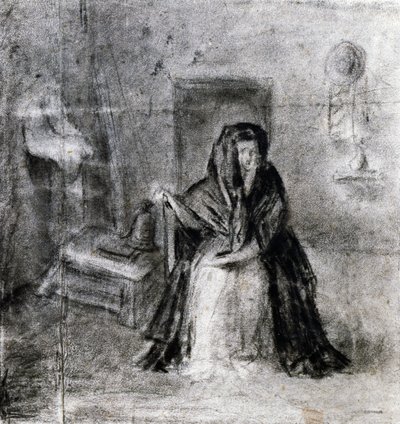 Femme assise, par Antonio Canova (1757-1822), dessin - Antonio Canova