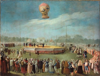 Ascension du ballon en présence du roi Charles IV et de sa cour - Antonio Carnicero