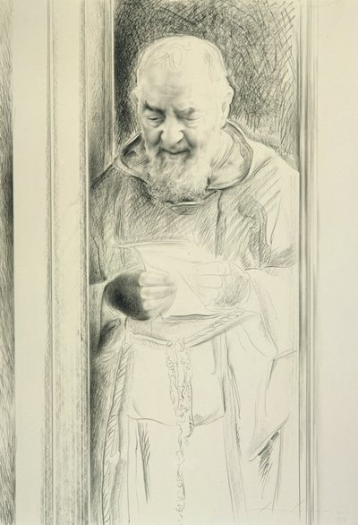 Padre Pio lisant, 1988-89 - Antonio Ciccone