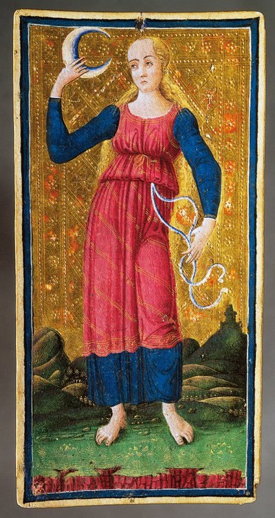 Carte de tarot représentant la Lune - Antonio Cicognara