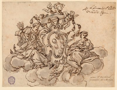 Projet de plafond (?) avec les armoiries du cardinal Francesco Maria de