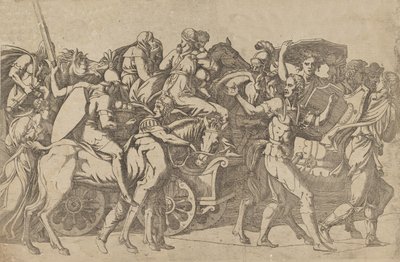 Une armée romaine en marche - Convoi de troupes, 1540-45 - Antonio Fantuzzi