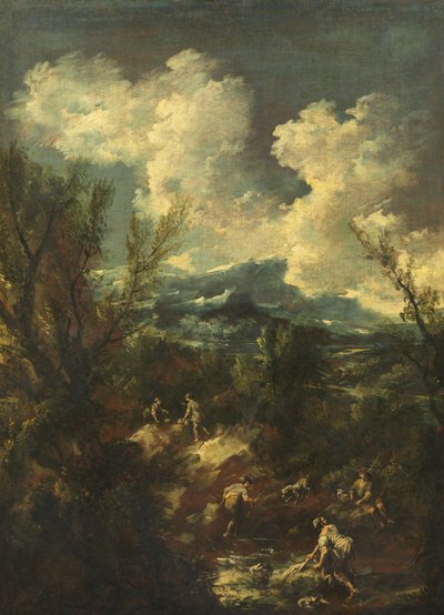 Paysage avec lavandières, 1711-35 - Antonio Francesco Peruzzini