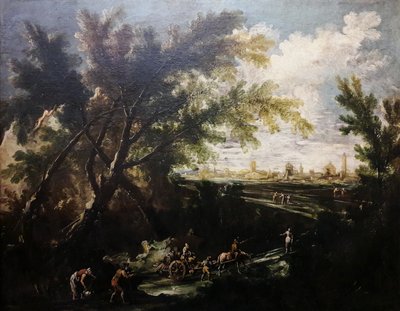 Paysage avec un porteur d