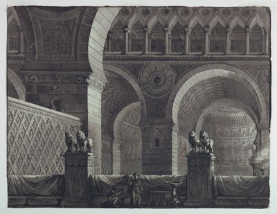 Décor de scène, intérieur du bâtiment oriental - Antonio Giuseppe Basoli