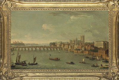 Quatre vues de Londres : La Tamise vers Westminster, vers 1700-77 (huile sur toile) - Antonio Joli