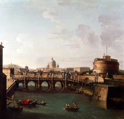 Rome, vue du Tibre avec le Castel Sant