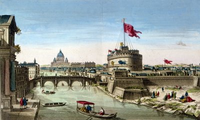 Rome, Vue du Tibre avec le Castel Sant