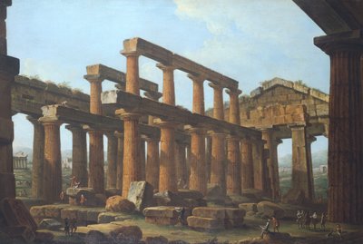 Temple de Poséidon à Paestum par Antonio Joli - Antonio Joli
