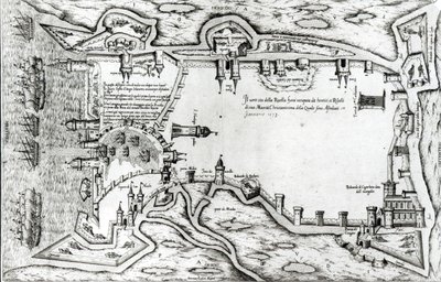 Carte illustrant La Rochelle occupée par les Huguenots - Antonio Lafreri