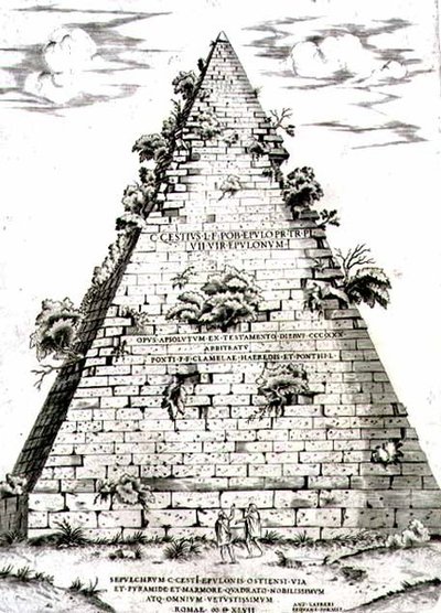 La pyramide de Caius Cestius construite vers 12 av. J.-C., Rome - Antonio Lafreri