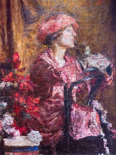 Enrica en violet - Antonio Mancini