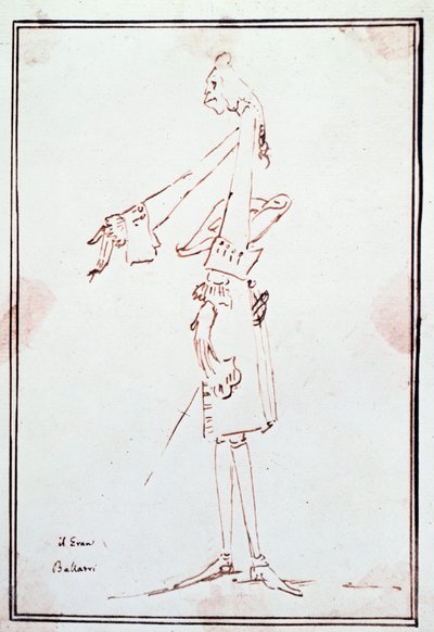 Portrait de Filippo Balatri, castrat italien. Caricature par Anton Maria Zanetti - Antonio Maria Zanetti