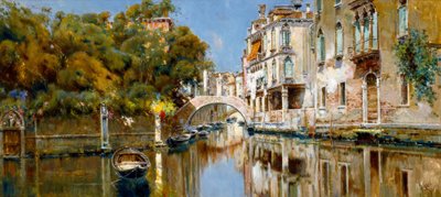 Canal à Venise sous le soleil - Antonio Maria de Reyna Manescau