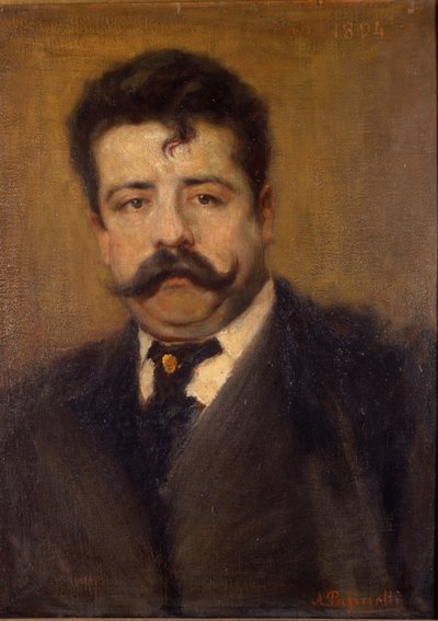Portrait de Ruggero Leoncavallo. Compositeur italien (1858 - 1919) Peinture d